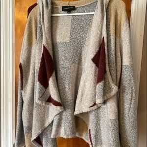 Lane Bryant color block cardigan sweater.